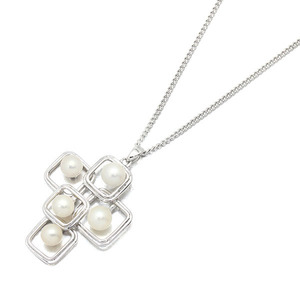 ミキモト MIKIMOTO SV パール ペンダント ネックレス 43cm P5mm シルバー 宝石 ジュエリー 女性 レディース 上品 アクセサリー