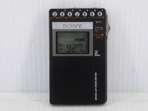 ★☆SONY 山ラジオ ワイドFM対応 イヤホン内蔵FM/AMポケットラジオ ICF-R354M 動作品 オマケ新品電池付き☆★