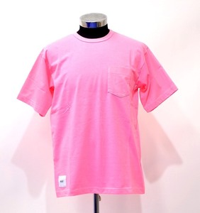 WTAPS (ダブルタップス) BLANK SS 04 / TEE. COPO 191ATDT-CSM04 半袖 ポケットTシャツ ポケT クルー 蛍光 無地 カットソー PINK S