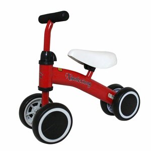 【送料無料】1歳-4歳 子供用 キッズバイク 4輪 ペダルなし 室内/屋外 兼用 レッド 赤 バランス ベビー バイク キックボード 誕生日 三輪車