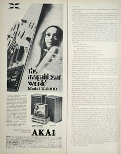 稀少！広告/1970年赤井電機広告/Akai/オープンリールデッキ/ステレオ/スピーカー/オーディオ/昭和レトロ/S