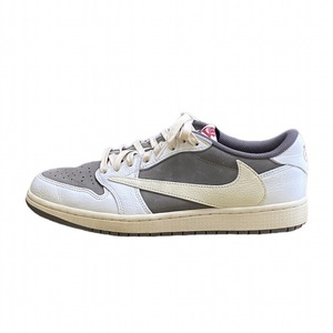 NIKE Travis Scott Air Jordan 1 Low Reverse Mocha Sail and Ridgerock エアジョーダン1 ロー リバースモカ スニーカー US9 カーキ DM7886