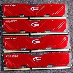 【中古】DDR3メモリ 16GB(4GB4枚組) TEAM Vulcan TLRED34G2133HC10QBK [DDR3-2133 PC3-17000]