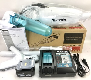 新品 マキタ 充電式クリーナ CL141FDZW 本体 + バッテリ BL1460B + 充電器 DC18RF + サイクロンアタッチメント ( 14.4V 6.0Ah バッテリー )