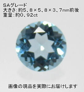 (値下げ価格)NO.35 スイスブルートパーズSA(宝石名ブルー・トパーズ)ラウンドルース(6mm)(ブラジル産)＜友愛・希望・潔白＞