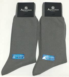 Aquascutum　ソックス 靴下 日本製　さらっと　2足組　25-27cm　アクアスキュータム レナウン