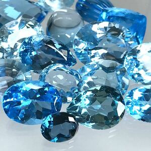 大粒!!(天然ブルートパーズ17点おまとめ200ct)a ルース 裸石 ジュエリー ブルートパーズ jewelry blue topaz i