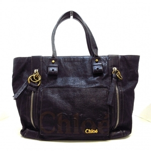 クロエ Chloe ハンドバッグ エクリプス 合皮 黒×ダークブラウン バッグ
