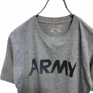 16 SOFFE アメリカ古着　S ミリタリー ARMY プリント　半袖　Tシャツ グレー　アーミー　メンズ