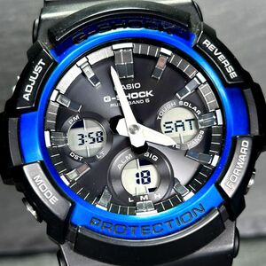 美品 CASIO カシオ G-SHOCK ジーショック GAW-100B-1A2 腕時計 タフソーラー 電波ソーラー アナデジ 多機能 ステンレススチール 動作確認済