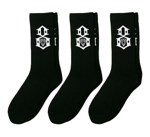 REBEL8 (レベルエイト) ソックス 靴下 3足ワンセット 3-Pack Logo Socks Black