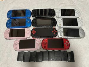 SONY ゲーム機 PSP まとめて11個（psp-3000，10個，psp-2000，1個）バッテリー9個　ジャンク