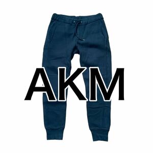 AKM スウェットパンツ ウエストゴム 裏ボア 黒ブラックL