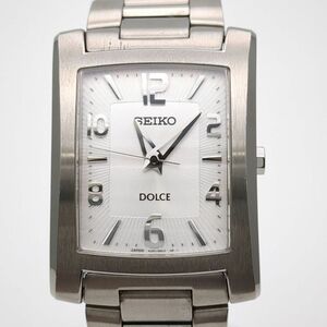 セイコー　ドルチェ　4J41-0AH0　クォーツ　スクエア　SSベルト　アナログ　3針　SEIKO　メンズ　腕時計　中古　◆3111/藤枝インター店