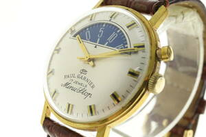VMPD6-45-6 PAUL GARNIER ポールガルニエ 腕時計 Minu-stop 17石 ラウンド 手巻き 約33g メンズ ゴールド 文字盤シルバー 動作品 中古