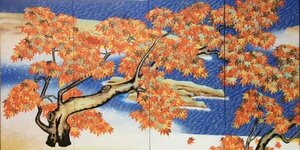 模写漆絵 横山大観の名作_紅葉・左隻　NH87L　ユーラシアアート