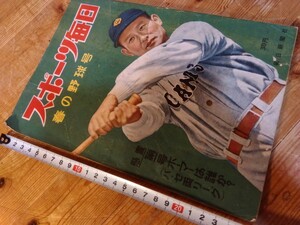 昭和レトロなサスポーツ毎日、昭和27年3月10日号(70年前)、落丁等なし、定価30円、レトロ広告/写真、週刊誌、送料230円、♯朝来佐嚢♯