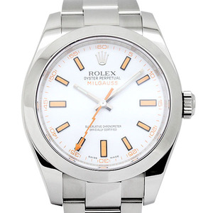 ロレックス ROLEX ミルガウス 116400 ホワイト文字盤 SS メンズ腕時計 自動巻き MILGAUSS トロピカルマンゴー
