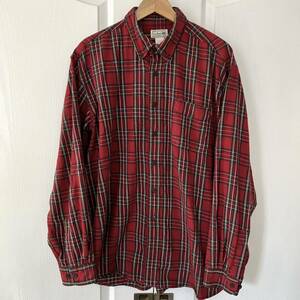 L.L.Bean エルエルビーン チェック シャツ 長袖 ネルシャツ レッド XL 大きいサイズ 赤 タータン llbean 90sビンテージ