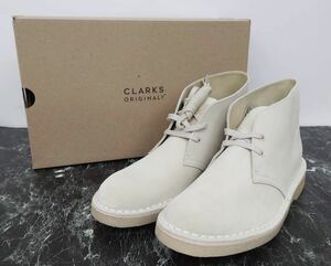 未使用Clarks クラークス メンズ デザートブーツ オフホワイト 26.5cm スエード 