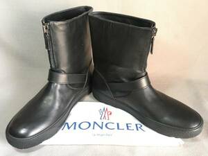 新品 本物 モンクレール MONCLER レザー ブーツ 42 LA THUILE 黒 ブラック b
