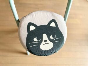 新品 丸椅子カバー クッション内蔵 ネコ猫ねこ 回転椅子 事務椅子 PC 座椅子座面 スツール 丸型イスカバー ニトリ もちまる スリコ無印良品