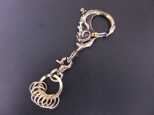 galcia MUSTACHE SKULL KEYHOLDER (BRASS):ガルシア マスタッシュ スカルキフック(ブラス)/キーチェーン,BIKERS,argentgleam,RUDE,magical