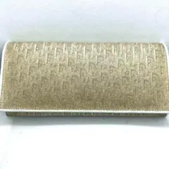 美品✨Christian Dior  トロッター柄 財布 ゴールド ホワイト