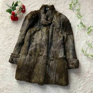 EMBA　エンバ　最高級　毛皮コート　ファーコート　ラビット　ブチ柄　美品