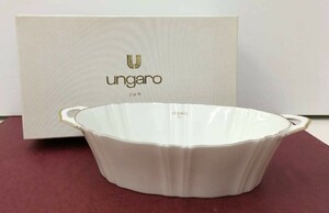 【未使用品】ungaro paris ウンガロ MAEBATA CHINA 金彩 バスケット プレート 化粧箱入り 百貨店購入品【保管品】(80)