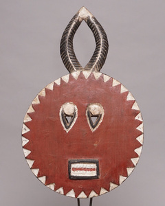 アフリカ　コートジボワール　バウレ族　プレプレ　マスク　仮面　No.411　木彫り　アフリカンアート　彫刻　