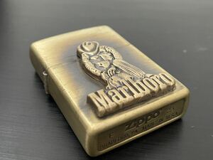 1円 ZIPPO ライター マルボロ Marlboroジッポ Zippoオイルライター真鍮製 中古品 喫煙グッズ ジッポー 火花確認済R67458