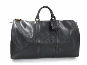 1円■美品■ LOUIS VUITTON ルイヴィトン M42962 エピ キーポル50 ボストンバッグ トラベルバッグ 旅行かばん ノワール ブラック系 BG7851