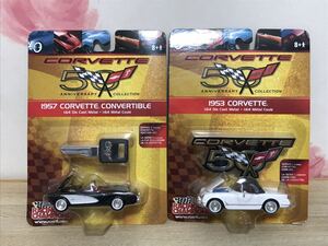 送料無料　1/64 シボレー コルベット ミニカーセット レーシングチャンピオン RACING CHAMPIONS CHEVROLET CORVETTE 1957 CONVERTIBLE 旧車