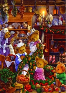 092437 1000ピース ジグソーパズル ニュージーランド輸入●HO●Bears クリスマスの準備をする Carol Lawson 