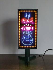 【文字変更無料】ロック ミュージック ギター ライブハウス カフェ ミニチュア サイン ランプ 看板 置物 ライトスタンド 電飾看板 電光看板