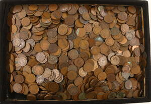 半銭銅貨 銅銭 4097g 約1171枚 まとめて おまとめ 大量 古銭 硬貨 コイン 