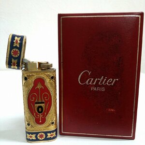 キングラム[09]Cartier カルティエ ライター ロイキング ガスライター ゴールド 箱付き 着火未確認 ジャンク 359