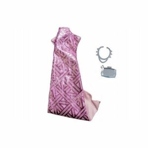💟バービーの着せ替え洋服と小物/PINK GEOMETRIC DRESS/ピンク・ジオメトリック・ロングドレス
