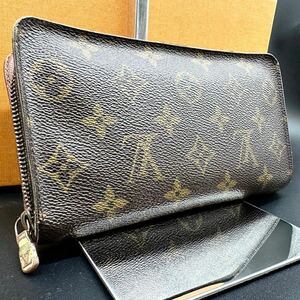 LOUIS VUITTON ルイヴィトン M61727 モノグラム ポルトモネジップ ラウンドファスナー 長財布 ウォレット ブラウン CC2082 ビジネス 男女