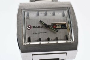 稼働品 ラドー マンハッタン デイデイト スクエア 自動巻き メンズ 腕時計 RADO