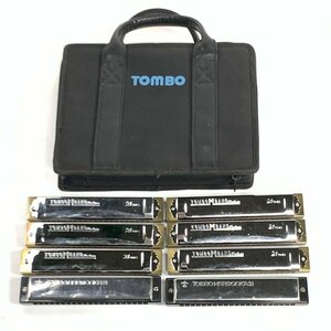 TOMBO トンボ ハーモニカ まとめ 8本セット [TOMBO BAND Deluxe:Am/A#/C/G/Gm/G# & TOMBO:HAMONICA21 A/B] ケース付き★ジャンク品