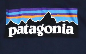 LT15パタゴニアpatagoniaアメリカ古着ロングスリーブTシャツ長袖Tシャツ紺系ロゴTシャツSロンＴアウトドアTシャツ/オールド＆レトロ