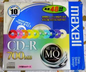 maxell ☆ データ用CD-R 700MB 48倍速対応 10枚パック 10色カラーMIX ★ 未開封