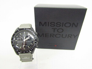 OMEGA × Swatch オメガ×スウォッチ MISSION TO MERCURY スピードマスター クォーツ 腕時計 S033A100 ▼SB4927