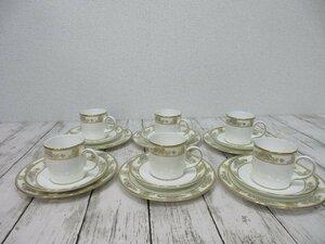 1.1円　美品　WEDGWOOD　ウェッジウッド CLIVEDEN クリブデン?　カップ＆ソーサー＆プレート　トリオ　６客　１８P 【星見】