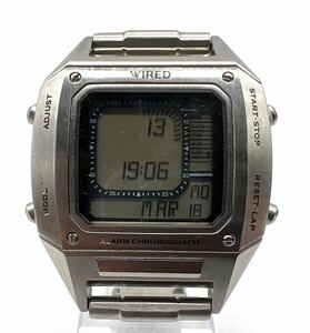 稼働品! SEIKO セイコー WIRED ワイアード BEAMS コラボ W865-KKB0 アラームクロノグラフ QZ クォーツ 腕時計 シルバー デジタル