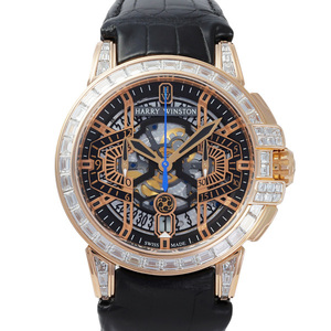 ハリー・ウィンストン HARRY WINSTON オーシャン クロノグラフ 世界限定20本 OCEACH44RR003 ブラック/ゴールド文字盤 中古 腕時計 メンズ