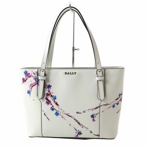 極美品◎可愛い♪ BALLY バリー SUPRA SM 桜 スイーツ コレクション レザー トートバッグ／肩掛けショルダーバッグ ホワイト×マルチ 袋付