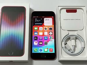 SIMフリー iPhoneSE3 128GB Product Red シムフリー アイフォンSE 3 第三世代 第3世代 レッド au docomo SIMロックなし A2782 MMYH3J/A 86%